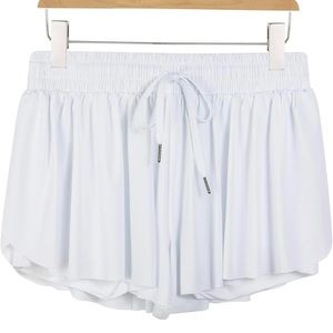 Luogongzi White Flowy Athletic Shorts